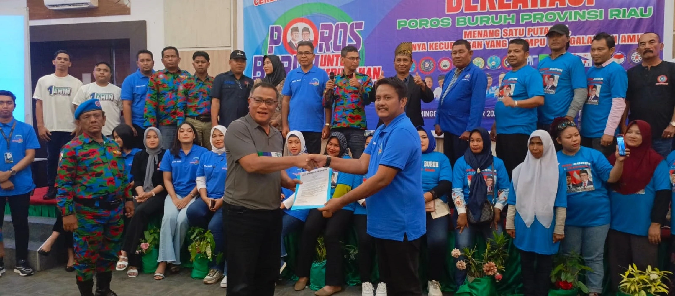 Poros Buruh untuk Pembaharuan Riau Dukung Pasangan Amin