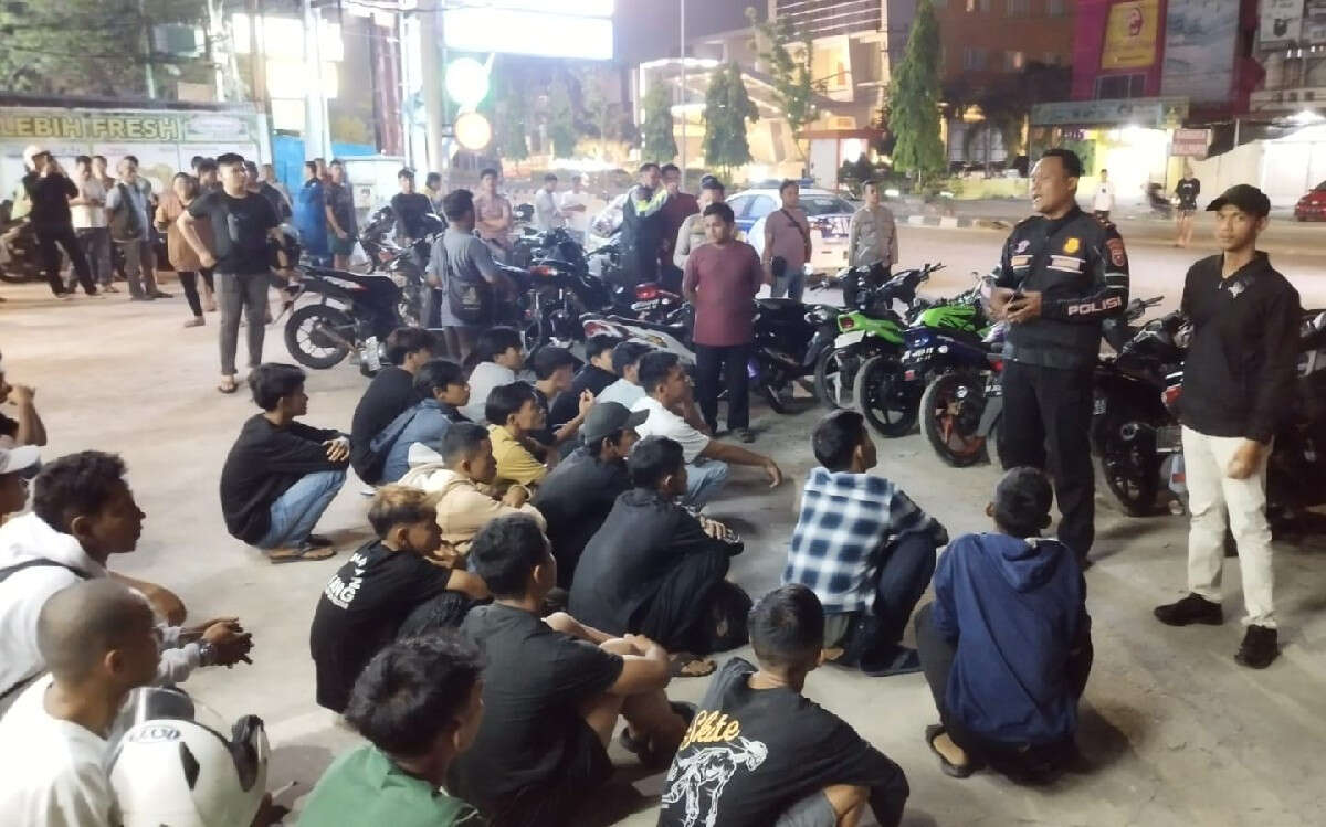 Puluhan Motor Diamankan Saat Razia Balap Liar di Pekanbaru