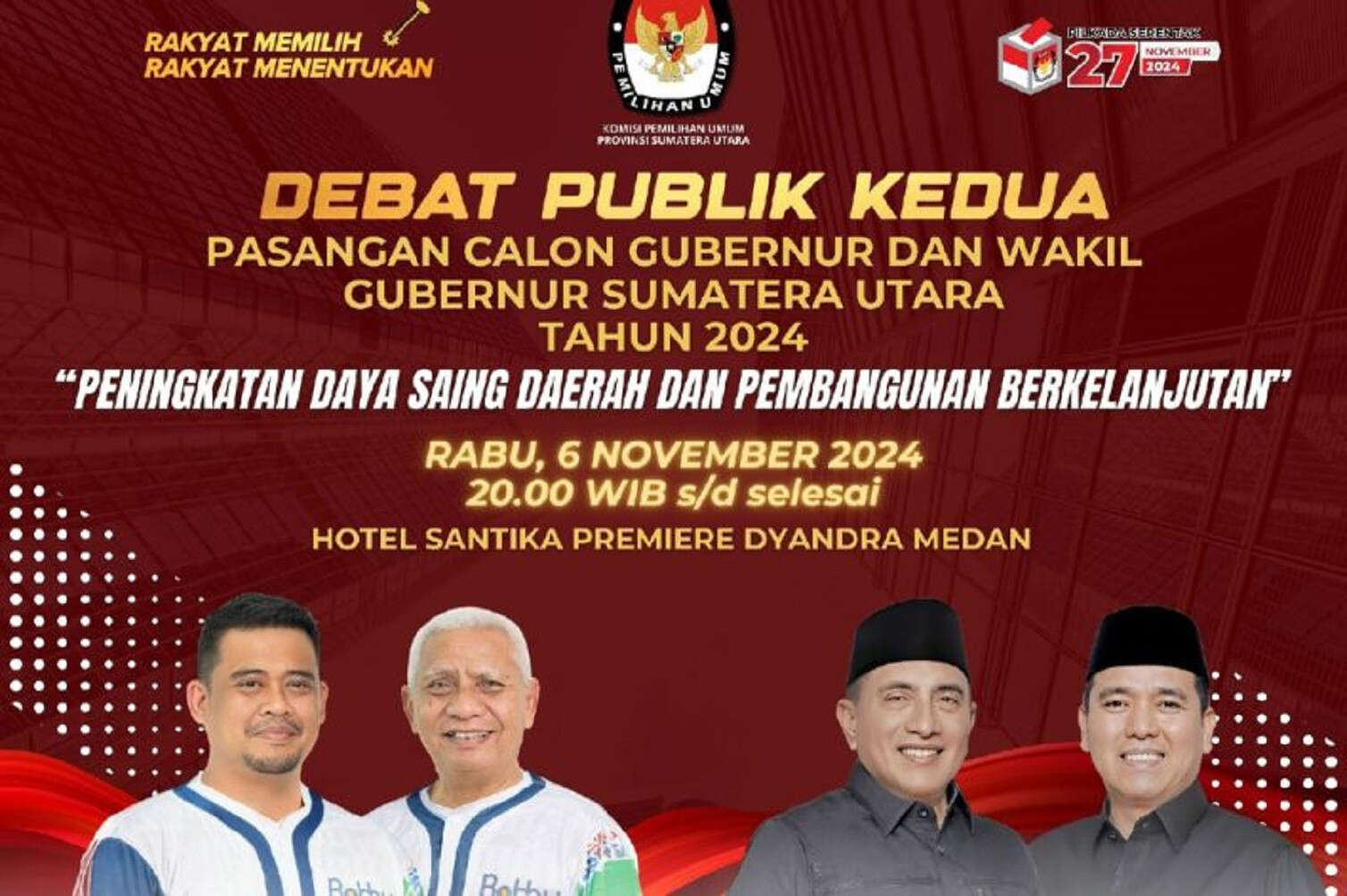 Penting, KPU Ingatkan 2 Pasangan Cagub Sumut Soal ini