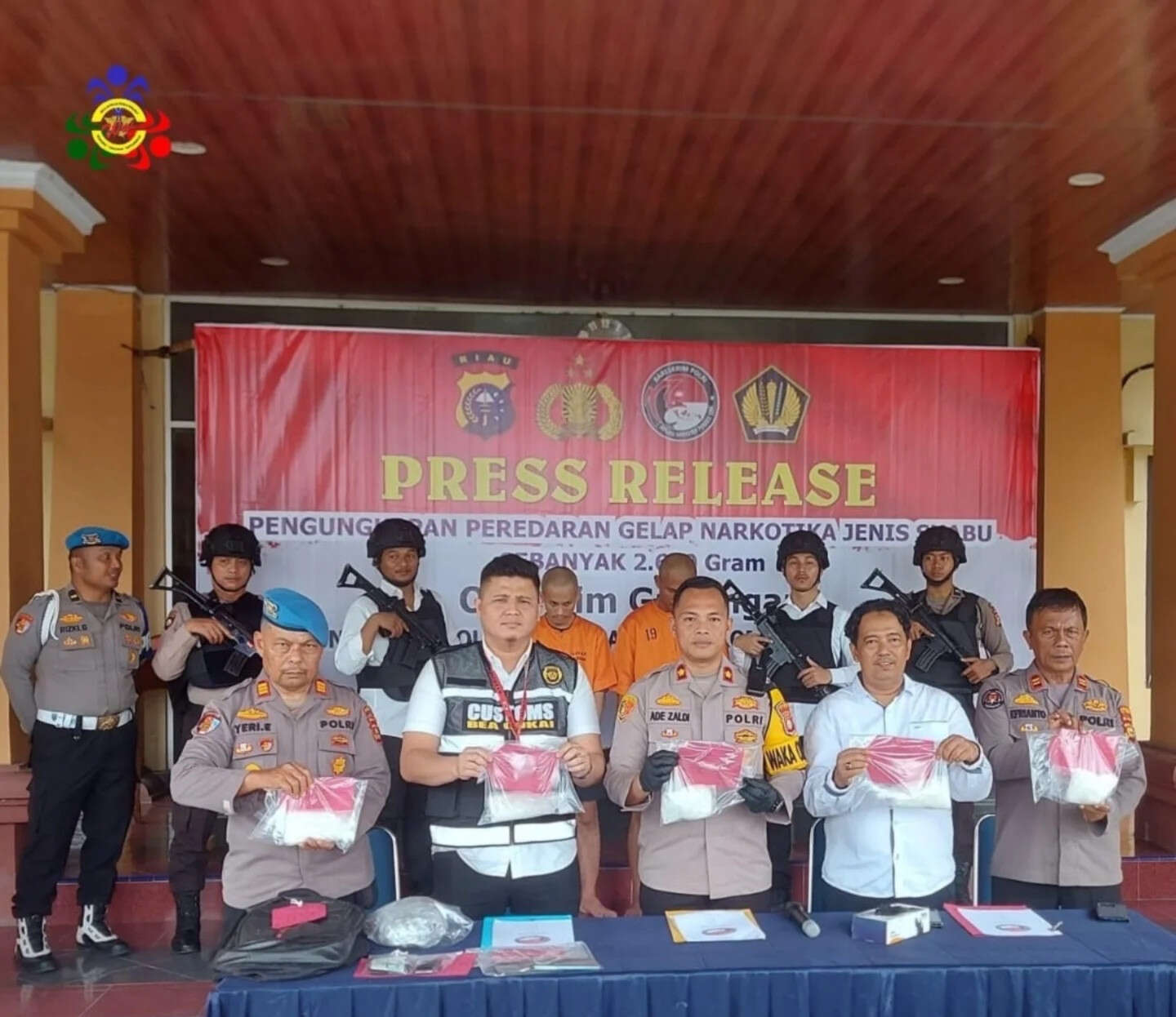 Bea Cukai dan Polres Siak Gagalkan Penyelundupan 2,6 Kg Sabu-Sabu, 2 Orang Diamankan