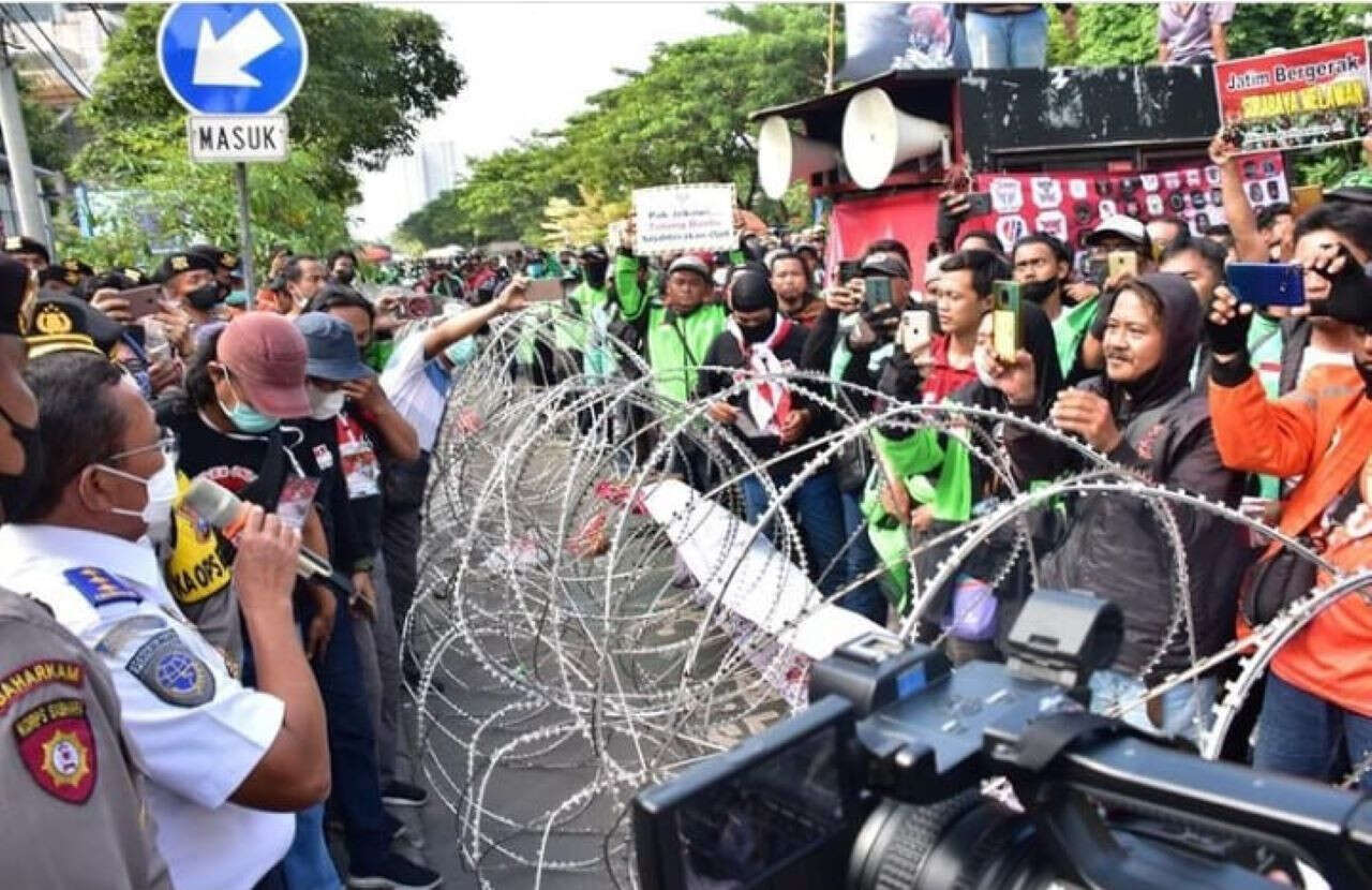 Ratusan Ojol Jogja Berdemo Tuntut Penyesuaian Tarif