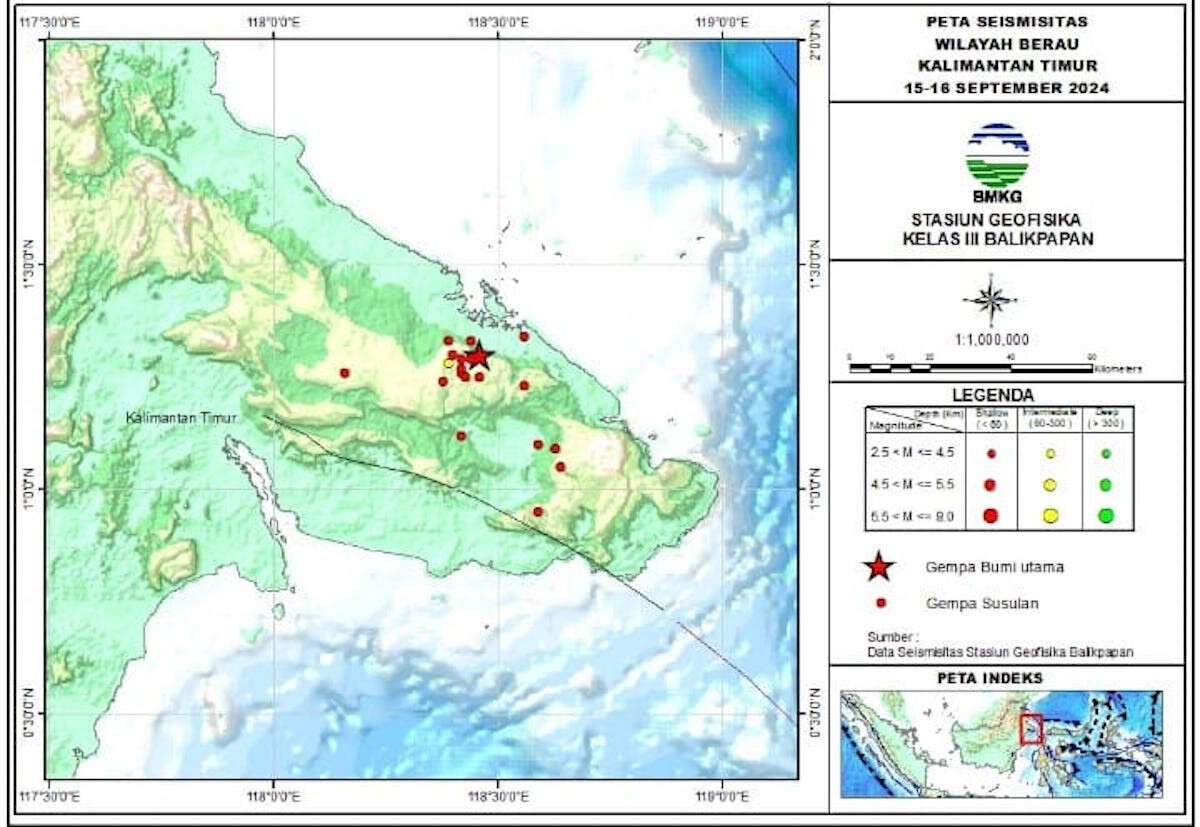 Gempa 5,5 Magnitudo Guncang Kabupaten Berau, Warga Sempat Panik