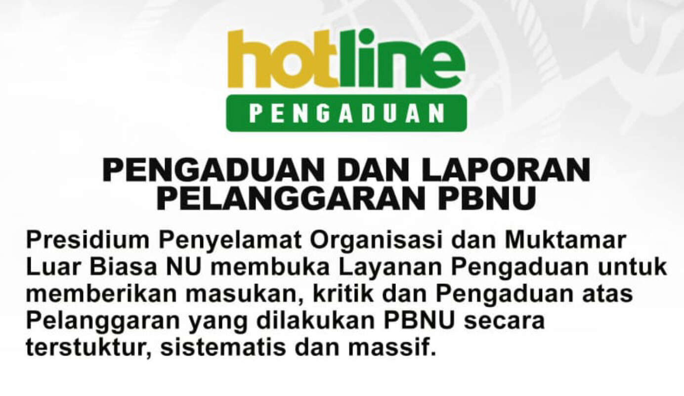 Presidium Buka Hotline Pengaduan & Laporan Dugaan Pelanggaran PBNU