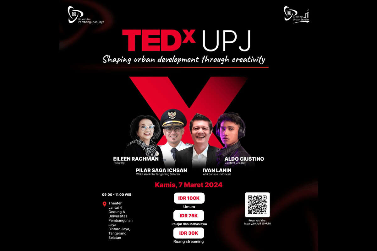 Universitas Pembangunan Jaya Segera Gelar Acara 'TEDx UPJ Urban Talks', Catat Waktunya!