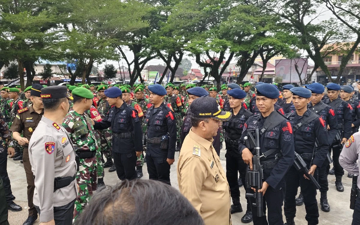 Apel Gelar Pasukan di Inhu, Tekankan Sinergritas Semua Pihak Agar Pilkada Damai