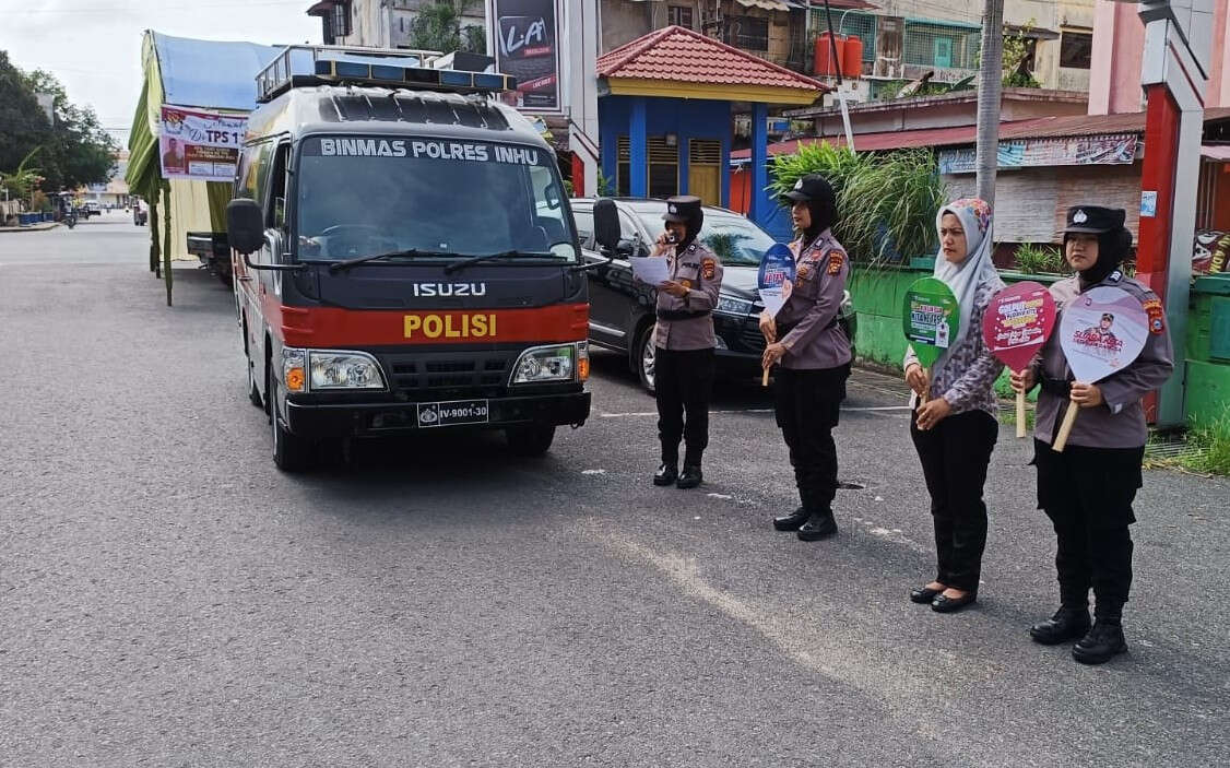 Kapolres Inhu dan Anak Buahnya Keliling Kota Rengat, Ajak Masyarakat Jangan Golput