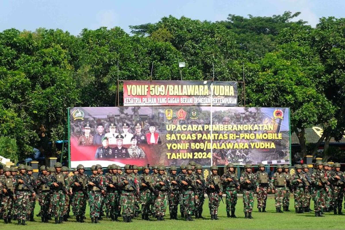 450 Prajurit Yonif Raider 509 Memperkuat Pengamanan Perbatasan RI - PNG