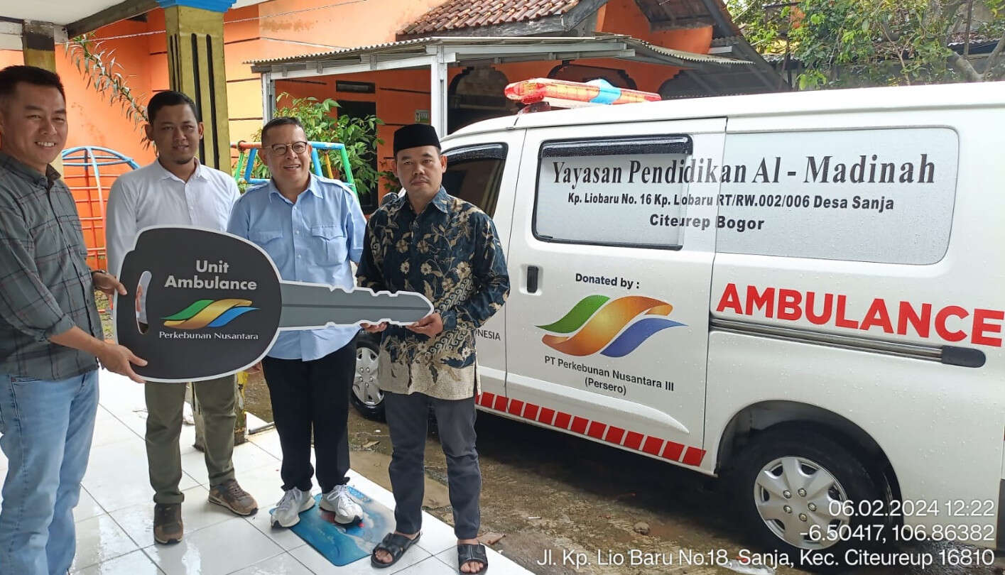 Perkebunan Nusantara III Beri Ambulans untuk Yayasan di Bogor