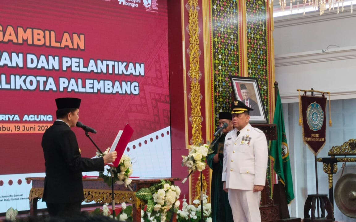 Ucok Abdulrauf Damenta Resmi Menjabat Pj Wali Kota Palembang