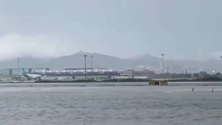 Watch: Barcelona Airport runway resembles river after extreme rainfall