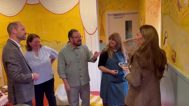 Prince and Princess of Wales get competitive during soft play visit