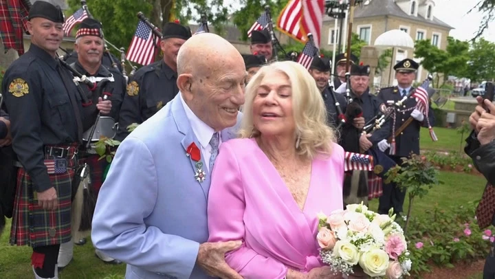 WW2 veteran, 100, marries sweetheart near Normandy’s D-Day beaches