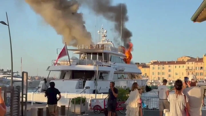 Luxury €100 million superyacht erupts in flames at Saint Tropez port