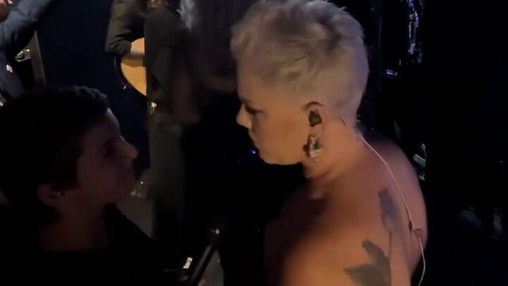 Pink shares backstage moment with Willow seconds before DNC duet