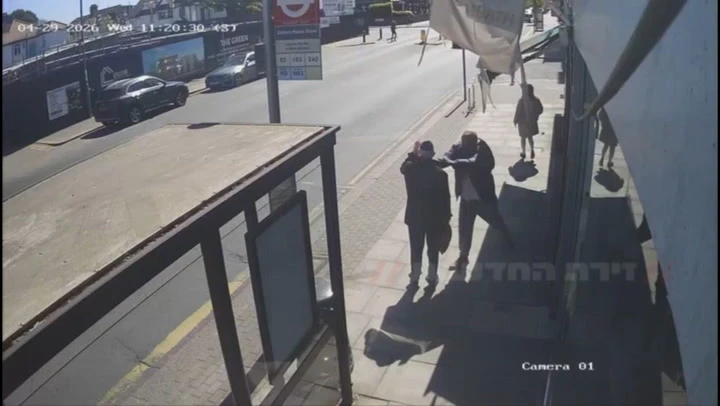 CCTV shows knife attack on Jewish man in Golders Green