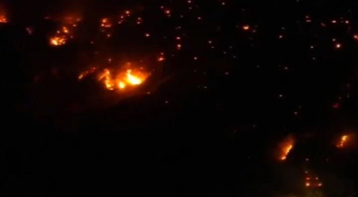 Aerial footage shows Turkey firefighters battling huge flames in Izmir