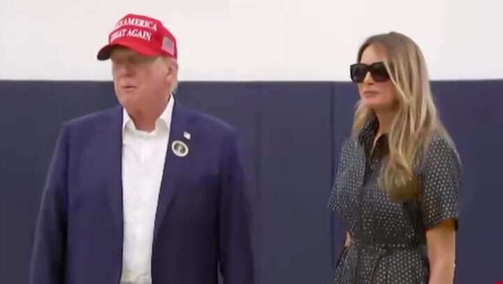 Melania wears sunglasses as she joins husband to vote in 2024 election