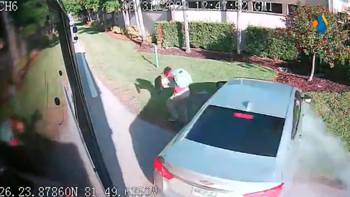 Driver runs down 14-year-old girl as she’s boarding school bus