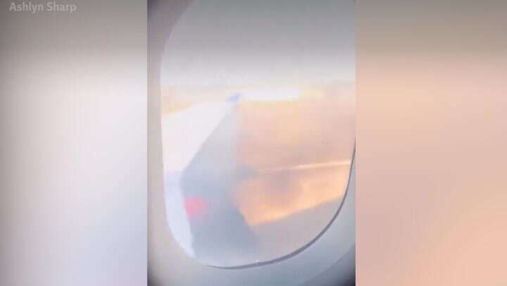 Watch: Flames shoot out of United Airlines wing on take off