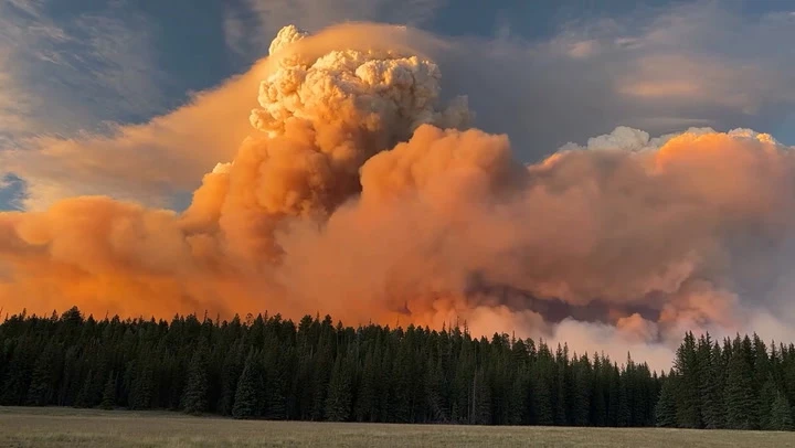 Grand Canyon ‘megafire’ timelapse shows rare fire cloud forming
