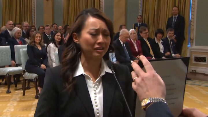 Canadian cabinet member moved to tears during swearing in ceremony