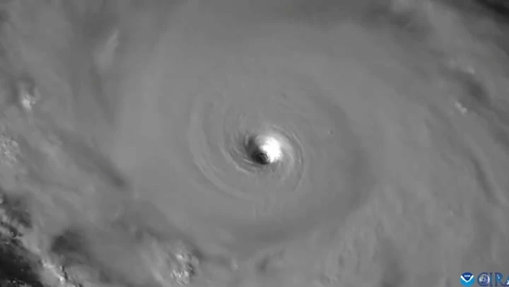 Hurricane Humberto hurtles towards US East Coast in satellite footage