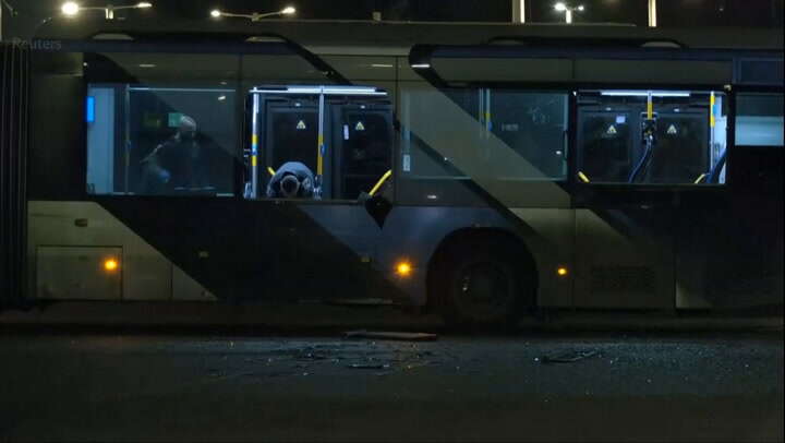 Israeli authorities scour bus after three explode in Tel Aviv