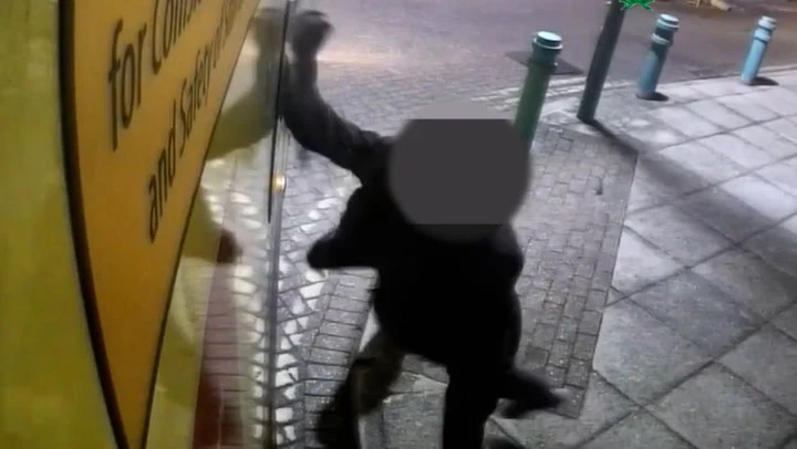 Moment patient throws bricks at paramedics and attacks ambulance