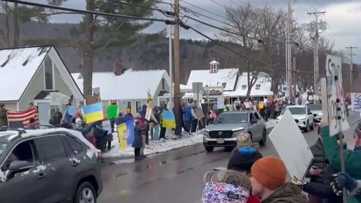 JD Vance protesters line streets of Vermont after Zelensky clash