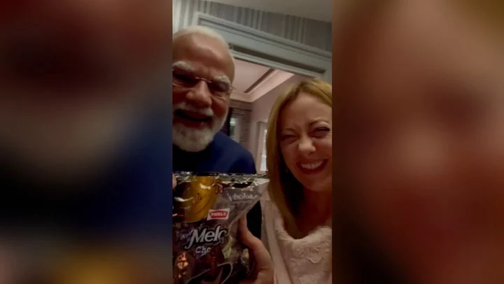 Modi and Meloni share viral ‘Melody’ moment with toffee gift