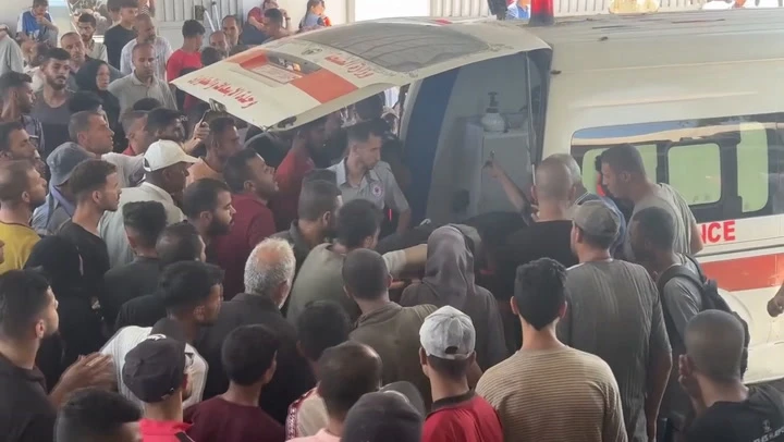 Palestinians queuing for aid in Gaza on moment soldiers opened fire
