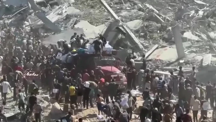 Palestinians surround Gaza aid truck in desperate bid for supplies