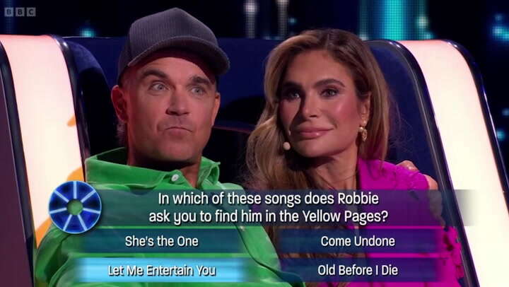 Awkward moment Robbie Williams forgets words to own song on The Wheel