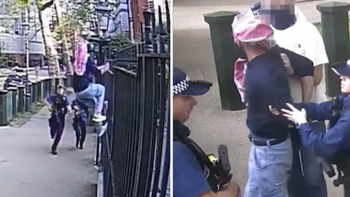 Moment armed failed asylum seeker tries to break into Israeli embassy