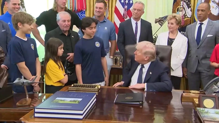 Trump rants about transgender weightlifter to child