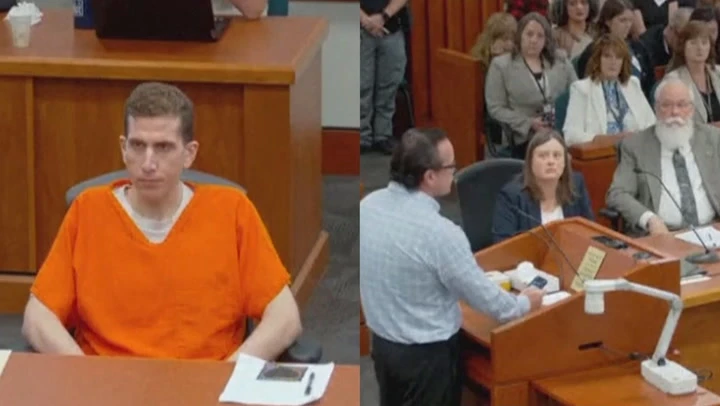 Video: Powerful moment Idaho families stare down Brian Kohberger