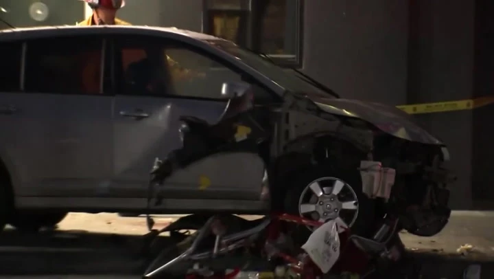 Video: Emergency workers surround Los Angeles car collision site