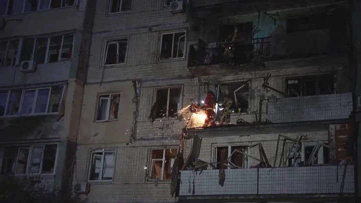 Emergency crews search Kyiv building after Russia strike injures 15