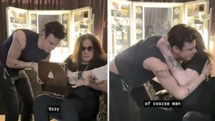 Watch: Ozzy Osbourne given gift by Yungblud ahead of final show
