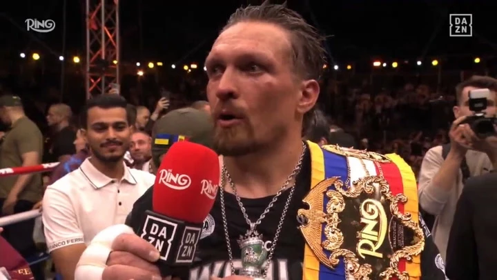 Usyk reveals text from daughter in bomb shelter before fight