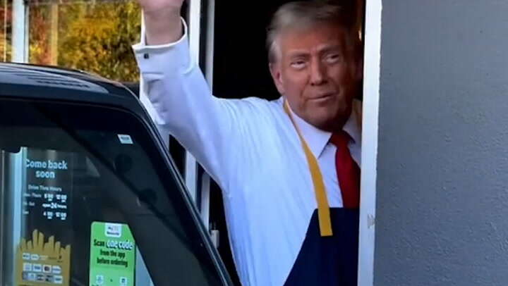 Trump tries to troll Harris by serving up fries at McDonald’s