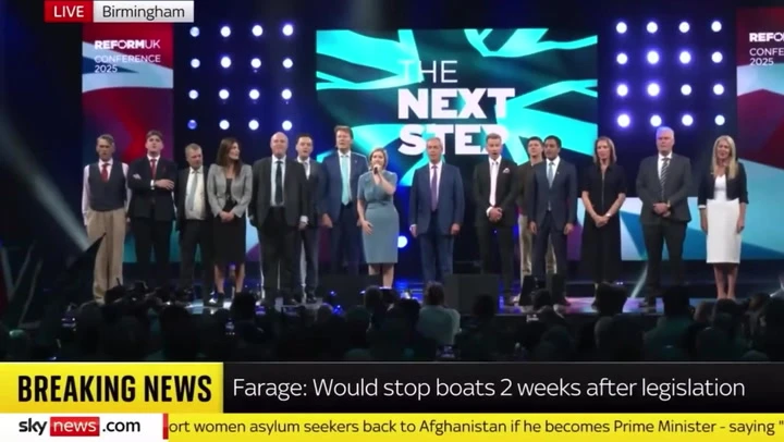 Andrea Jenkyns leads Reform UK in singing national anthem