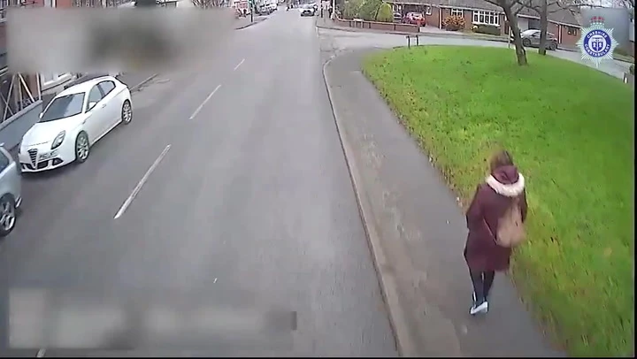 Distracted HGV driver mounts kerb before ploughing into pedestrian
