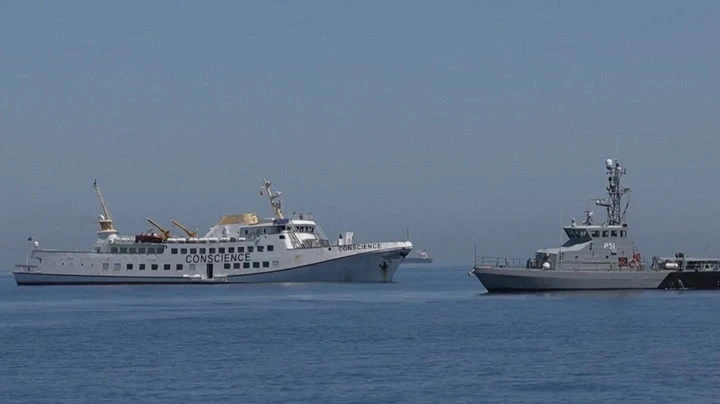 Food supplies blocked to stricken Gaza aid ship hit by drone attack