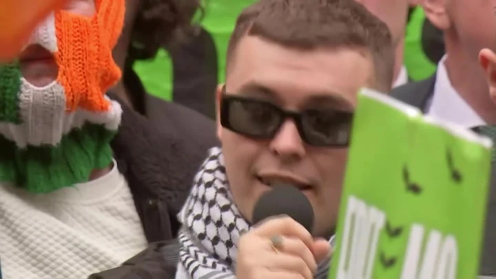 Kneecap’s Mo Chara leaves court after terror charge thrown out