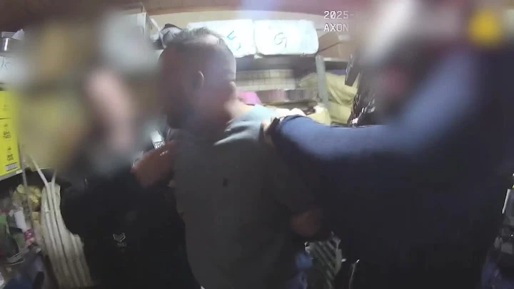 Moment drug-fuelled driver who ran over three-year-old girl arrested