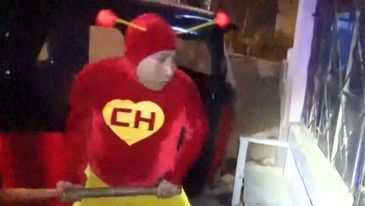 Police officer dressed as cartoon hero leads drugs raid