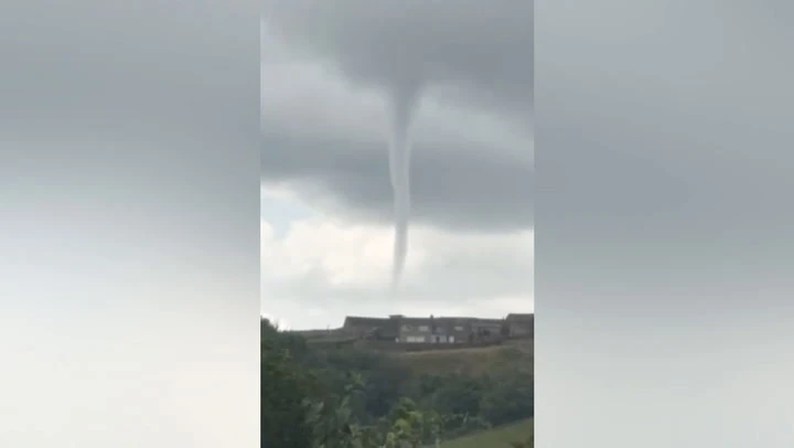 Moment ‘tornado’ swirls over West Yorkshire skies