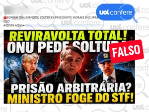 É falso que a ONU determinou a soltura de Bolsonaro