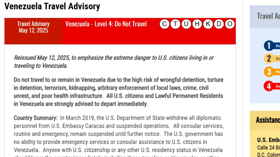 'Perigo extremo': EUA mudam e aumentam alerta de viagem à Venezuela
